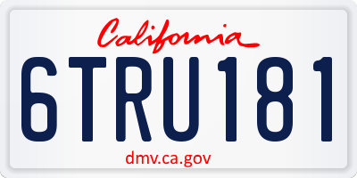 CA license plate 6TRU181