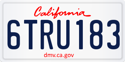 CA license plate 6TRU183