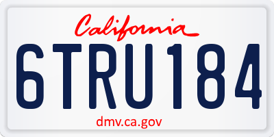 CA license plate 6TRU184