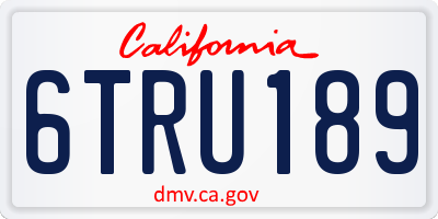 CA license plate 6TRU189