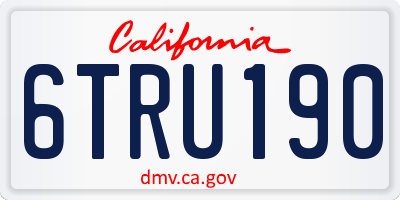 CA license plate 6TRU190