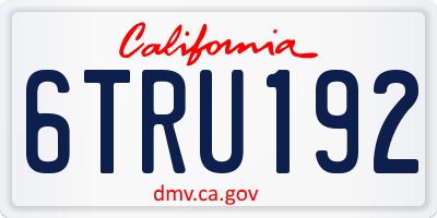 CA license plate 6TRU192