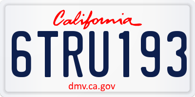 CA license plate 6TRU193