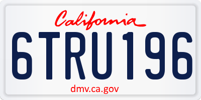 CA license plate 6TRU196