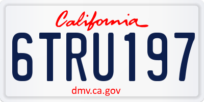 CA license plate 6TRU197