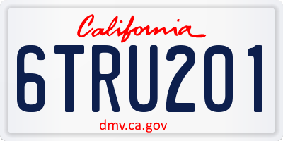 CA license plate 6TRU201