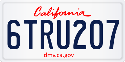 CA license plate 6TRU207