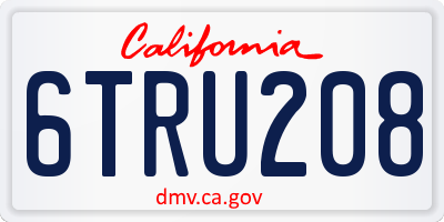 CA license plate 6TRU208