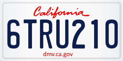 CA license plate 6TRU210