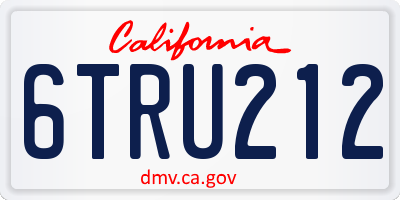 CA license plate 6TRU212