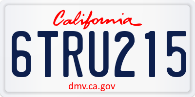 CA license plate 6TRU215