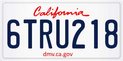 CA license plate 6TRU218