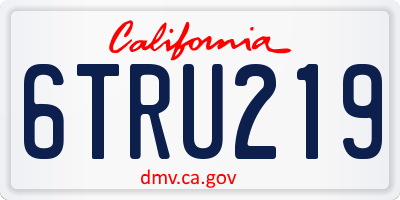 CA license plate 6TRU219