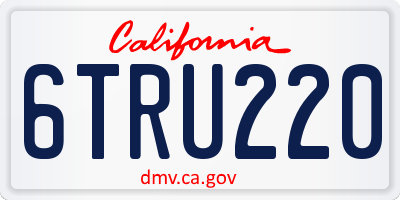 CA license plate 6TRU220