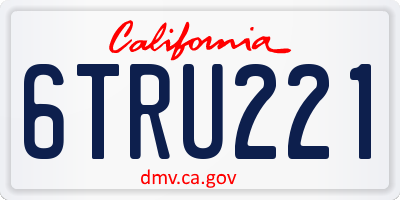 CA license plate 6TRU221