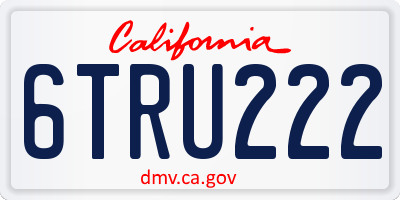 CA license plate 6TRU222