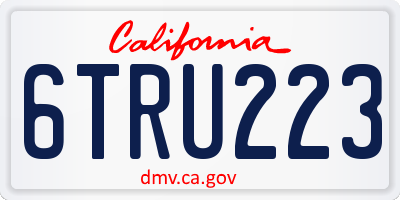CA license plate 6TRU223