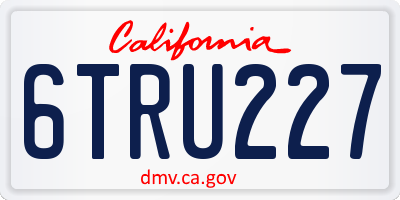 CA license plate 6TRU227
