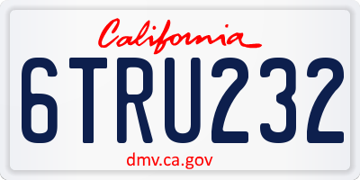 CA license plate 6TRU232