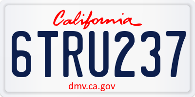 CA license plate 6TRU237