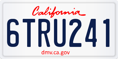 CA license plate 6TRU241