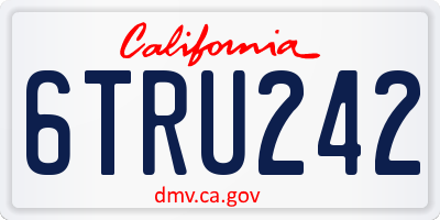 CA license plate 6TRU242