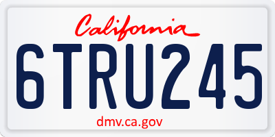 CA license plate 6TRU245