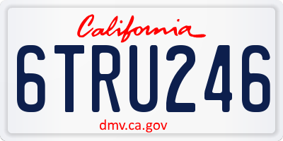 CA license plate 6TRU246