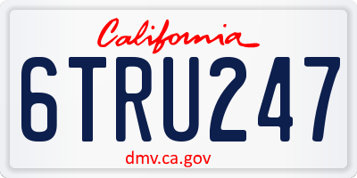 CA license plate 6TRU247