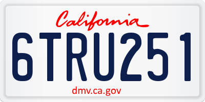 CA license plate 6TRU251