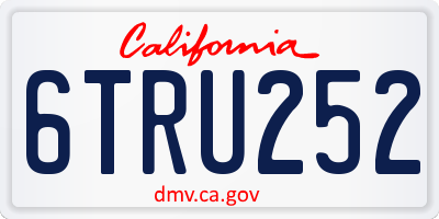 CA license plate 6TRU252