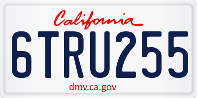 CA license plate 6TRU255