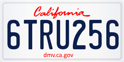 CA license plate 6TRU256