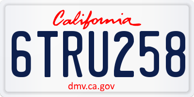 CA license plate 6TRU258