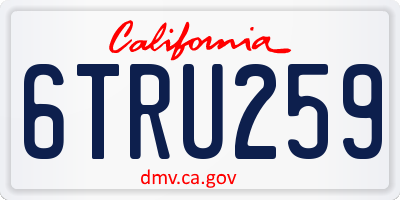CA license plate 6TRU259
