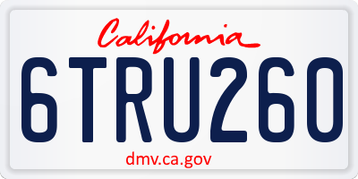 CA license plate 6TRU260