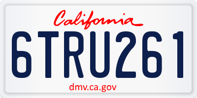 CA license plate 6TRU261