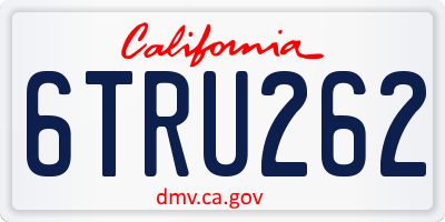 CA license plate 6TRU262