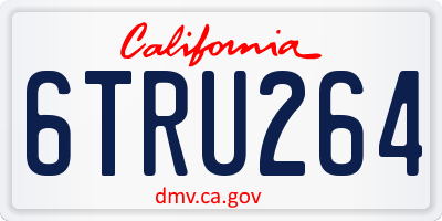 CA license plate 6TRU264