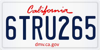 CA license plate 6TRU265