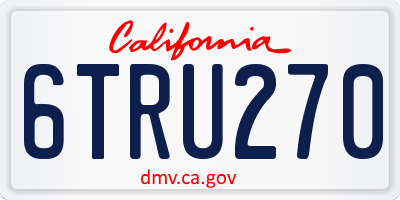 CA license plate 6TRU270