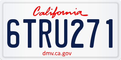 CA license plate 6TRU271