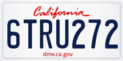 CA license plate 6TRU272