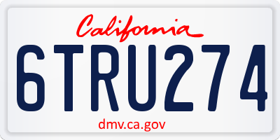 CA license plate 6TRU274