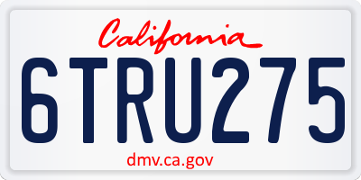 CA license plate 6TRU275