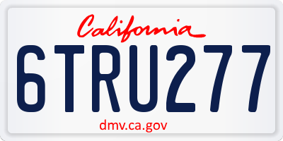 CA license plate 6TRU277