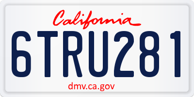 CA license plate 6TRU281