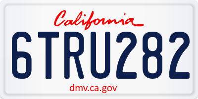 CA license plate 6TRU282