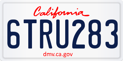 CA license plate 6TRU283