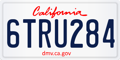 CA license plate 6TRU284